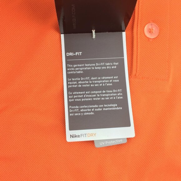 Nike Golf Mens Fit Dry Orange Polo Shirt UV Protective 128898-835 Size XXL - Picture 5 of 10